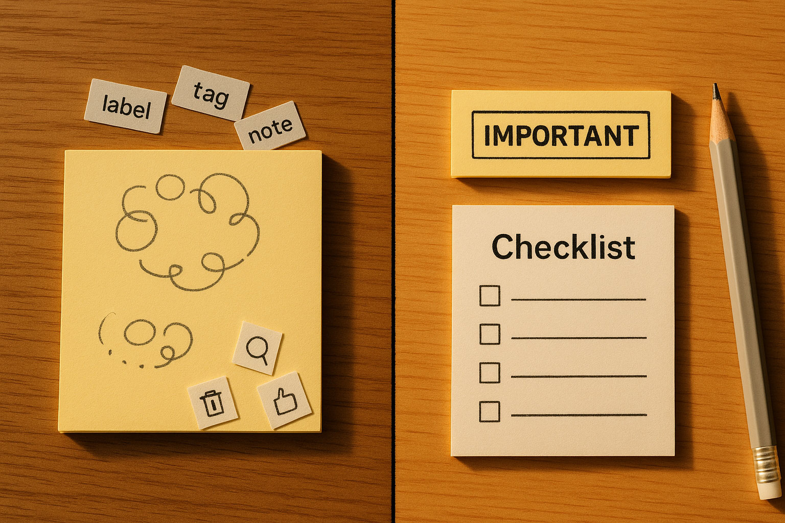 Side-by-side comparison of an inaccessible UI with low contrast and unlabeled icons versus an accessible UI with clear labels and visible focus